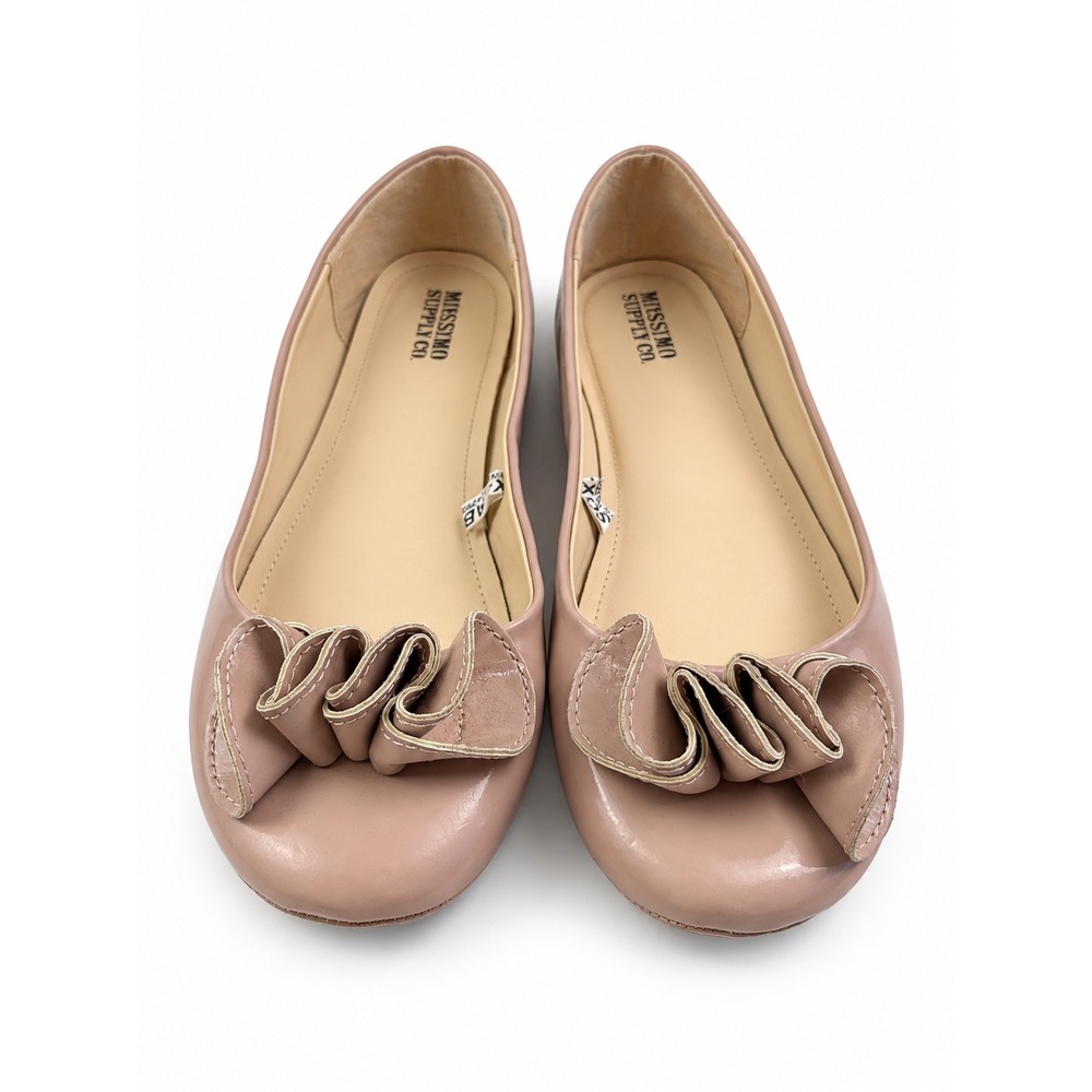 Mossimo Supply Co Vintage Y2K Blush Pink Ruffle Bow Ballet Flats Women's Size 8
